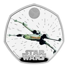 2024 50p X-Wing Star Wars Proof Silver Coin Boxed