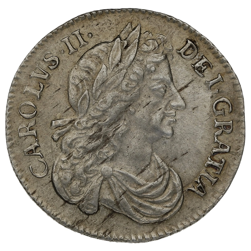 1684 Silver Sixpence Coin Charles II