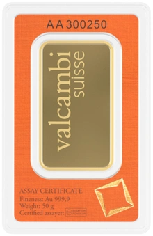 50g Gold Bar Valcambi