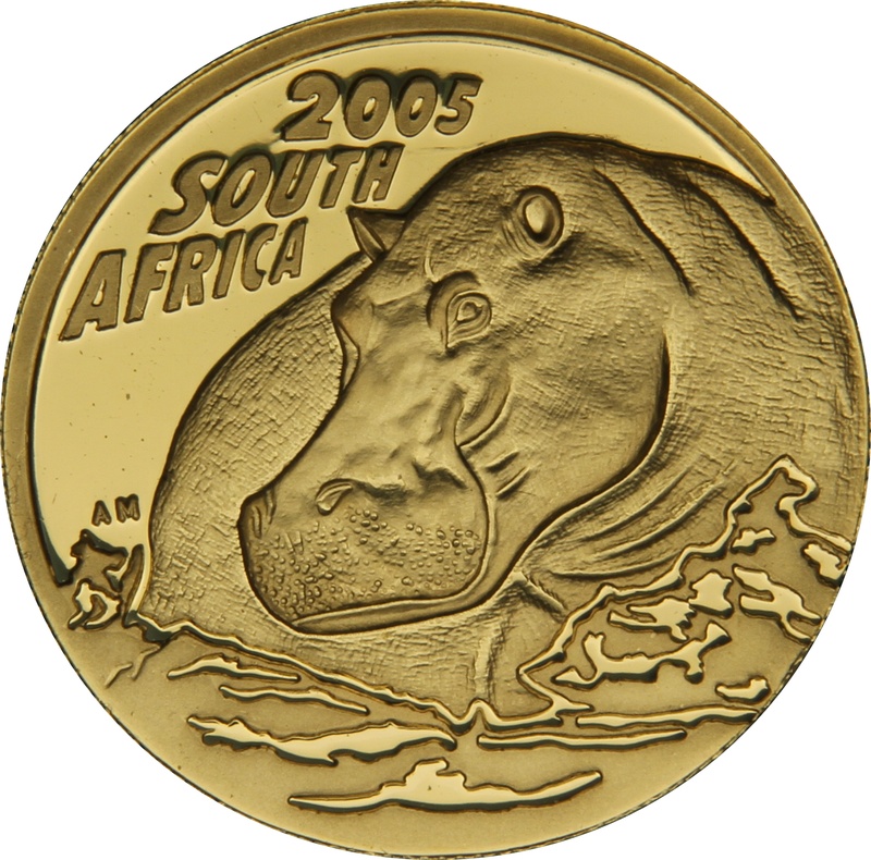 2005 1/4oz Natura Hippopotamus Gold Coin