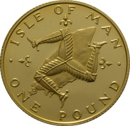 Isle Of Man One Pound 1980 - 1982 Triskellion on Island