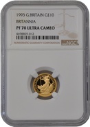 1993 Tenth Ounce Proof Britannia Gold Coin NGC PF70