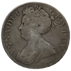 1707 Silver Crown Coin Queen Anne E