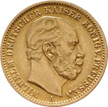 German 20 Mark Gold Coin Wilhelm I 1871-1888