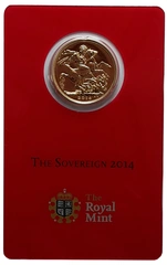 2014 Gold Sovereign Coin Elizabeth II Fourth Head India