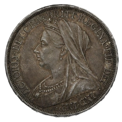 1893 Silver Crown Coin Queen Victoria Jubilee Head LVI