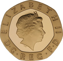 2008 Proof Gold 20p Coin Crowned Tudor Rose