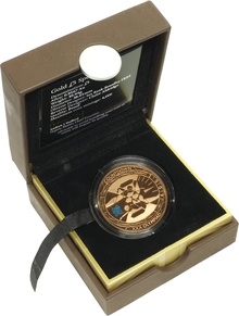 2009 Proof Gold Crown £5 Coin Countdown to London 2012 Swimming Boxed