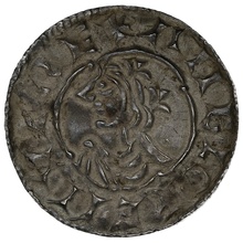 1016-1035 Cnut Silver Penny Hammered Quatrefoil Type Cambridge Leofsige