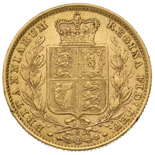 1884 Gold Sovereign Coin Queen Victoria Young Head Shield Back Sydney NGC AU55