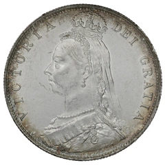 1889 Silver Half Crown Coin Queen Victoria