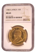 1980 Krugerrand Gold Coin 1oz NGC MS65