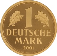 2001 German 1 Deutsche Mark Gold Proof Coin