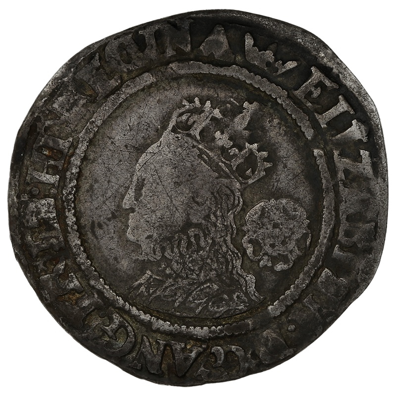 1569 Queen Elizabeth I Hammered Silver Sixpence - mm Coronet