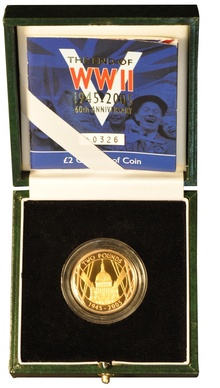 2005 Proof £2 Gold Coin 60th Anniversary WWII Boxed