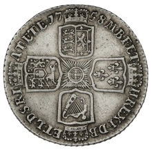 1758 Silver Shilling Coin George II
