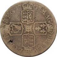 1707 Silver Half Crown Coin Queen Anne