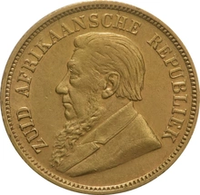 1892-1897 1/2 Pond Gold Coin South Africa