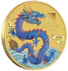 2024 1/10oz Perth Mint Year of the Dragon Coloured Gold Coin