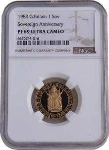 1989 Proof Gold Sovereign NGC PF69
