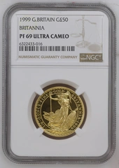 1999 Proof 1/2oz Gold Britannia Coin NGC PF69
