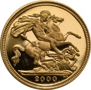2000 Proof Gold Half Sovereign Elizabeth II Fourth Head