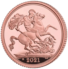 2021 Gold Sovereign Coin Elizabeth II Fifth Head Proof