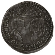 1554 Phillip & Mary Silver Sixpence
