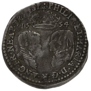 1554 Silver Sixpence Coin Phillip & Mary 