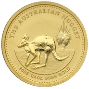 2005 1/4oz Australian Kangaroo Gold Nugget Coin