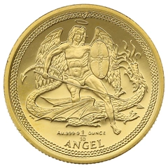 2008 Piedfort 1/10th (1/5oz) Isle of Man Angel Gold Coin