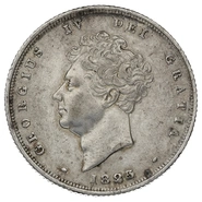 1825 Silver Shilling Coin George IV