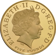 2005 Proof Gold £5 Coin Quintuple Sovereign Horatio Nelson