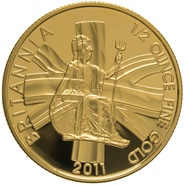 2011 Half Ounce Proof Britannia Gold Coin PCGS PR70