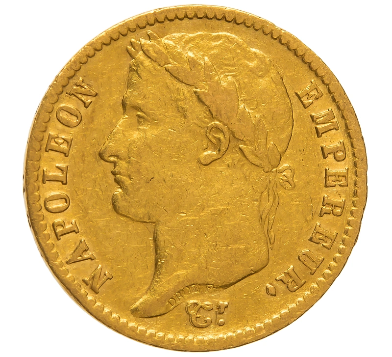 1814 French 20 Francs Gold Coin Napoleon I Laureate Head A