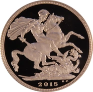 2015 Proof Gold Sovereign Coin Elizabeth II Fifth Head