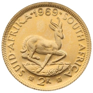 1969 R2 Gold Coin 2 Rand South Africa