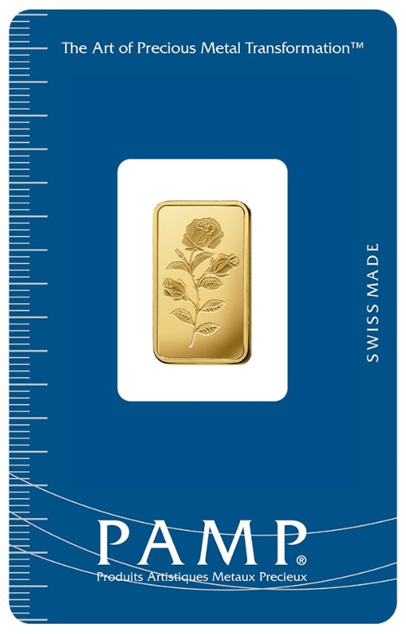 5g Gold Bar Rosa Minted PAMP