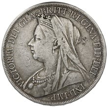 1900 Silver Crown Coin Queen Victoria 