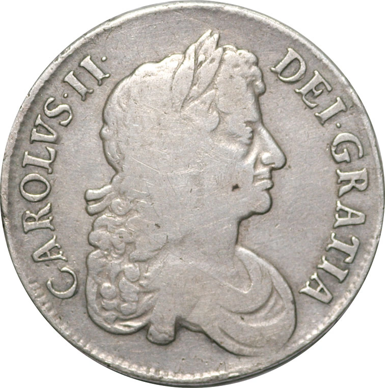 1673 Silver Crown Coin Charles II Nice Fine
