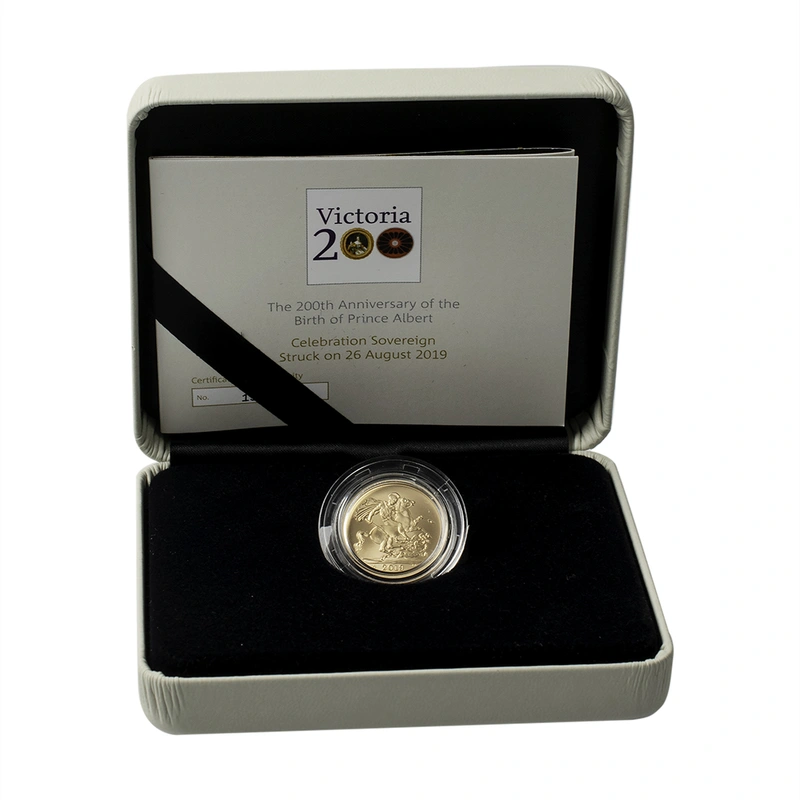 2019 Gold Sovereign 200th Anniversary of the Birth of Prince Albert SOTD Celebration Boxed