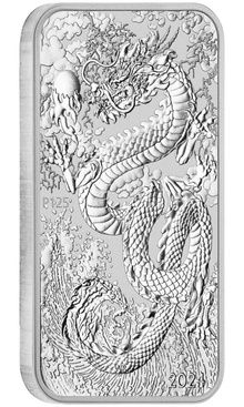 2024 Perth Mint 1oz Dragon Rectangular Silver Bar (Coin)