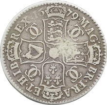1679 Silver Half Crown Coin Charles II Fine