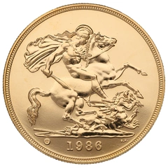 1986 Gold £5 Coin Brilliant Uncirculated