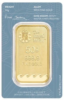 Britannia 50 Gram Minted Gold Bar
