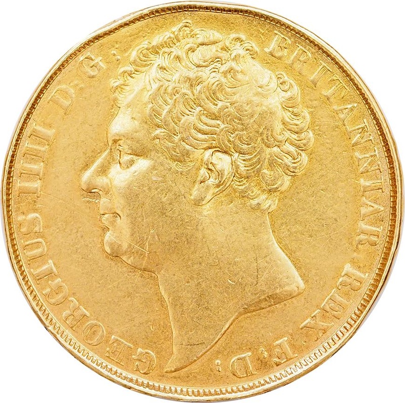 1823 George IV 2 pound Sovereign Trace of Mount