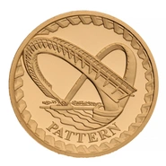 2003 Proof Gold £1 Pound Coin Millennium Bridge Pattern