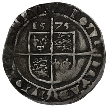 1575 Silver Sixpence Coin Queen Elizabeth I Hammered Eglantine