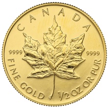 1992 1/2oz Canadian Maple Leaf Gold Coin