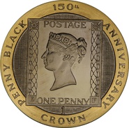 1990 1oz Gold Crown Isle of Man Penny Black Coin